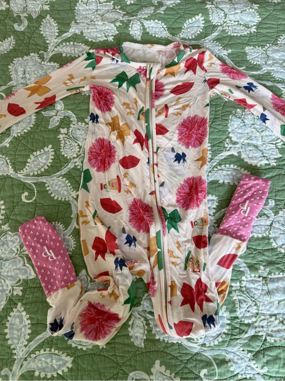 Posh Peanut Cheer Pompom Cheerleading Zippy Bamboo Pajamas 2T